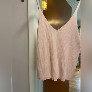 H&M Pink Cropped Tank- Sweater Material!